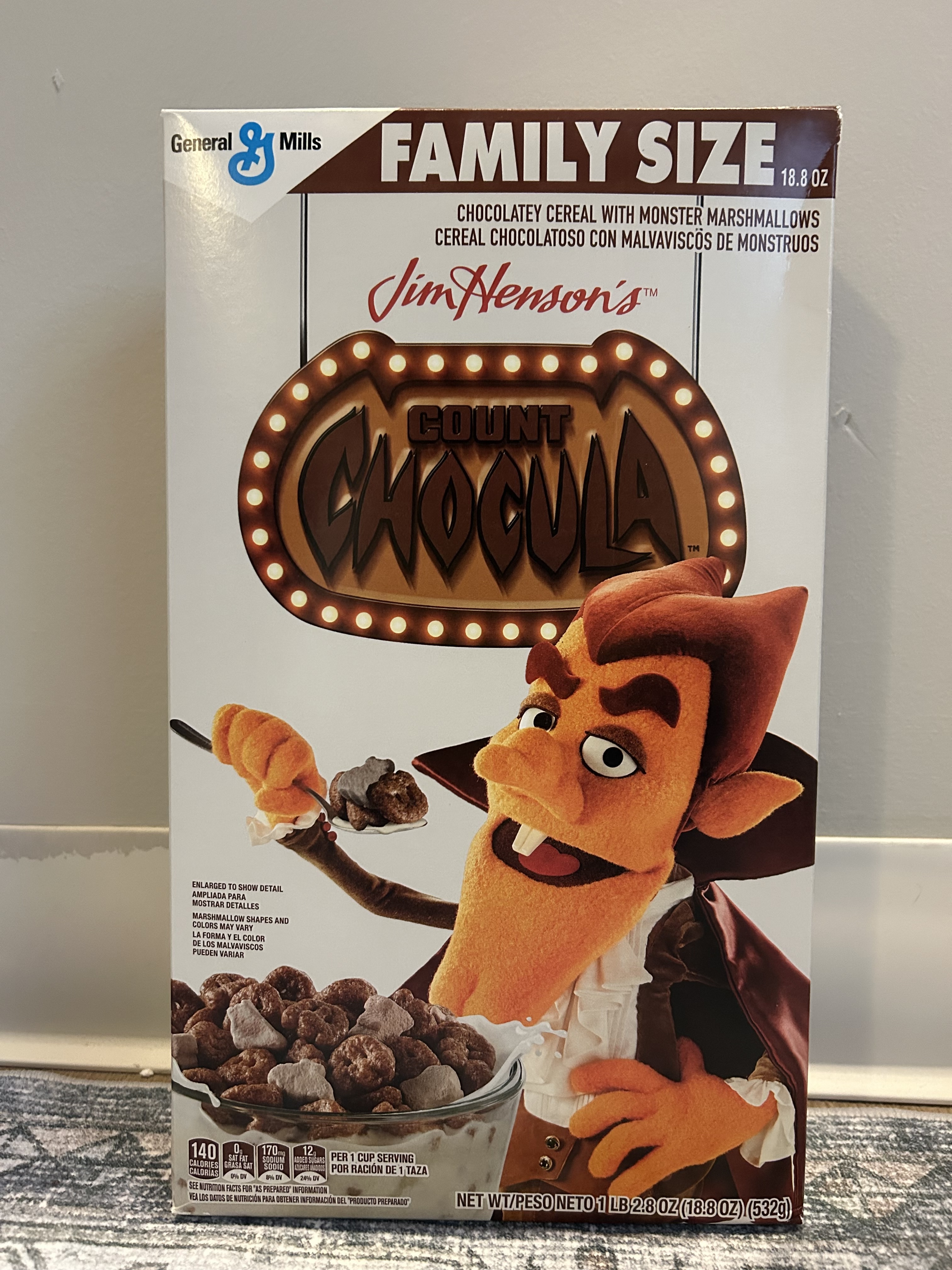 Monster cereal boxes shared as a family tradition