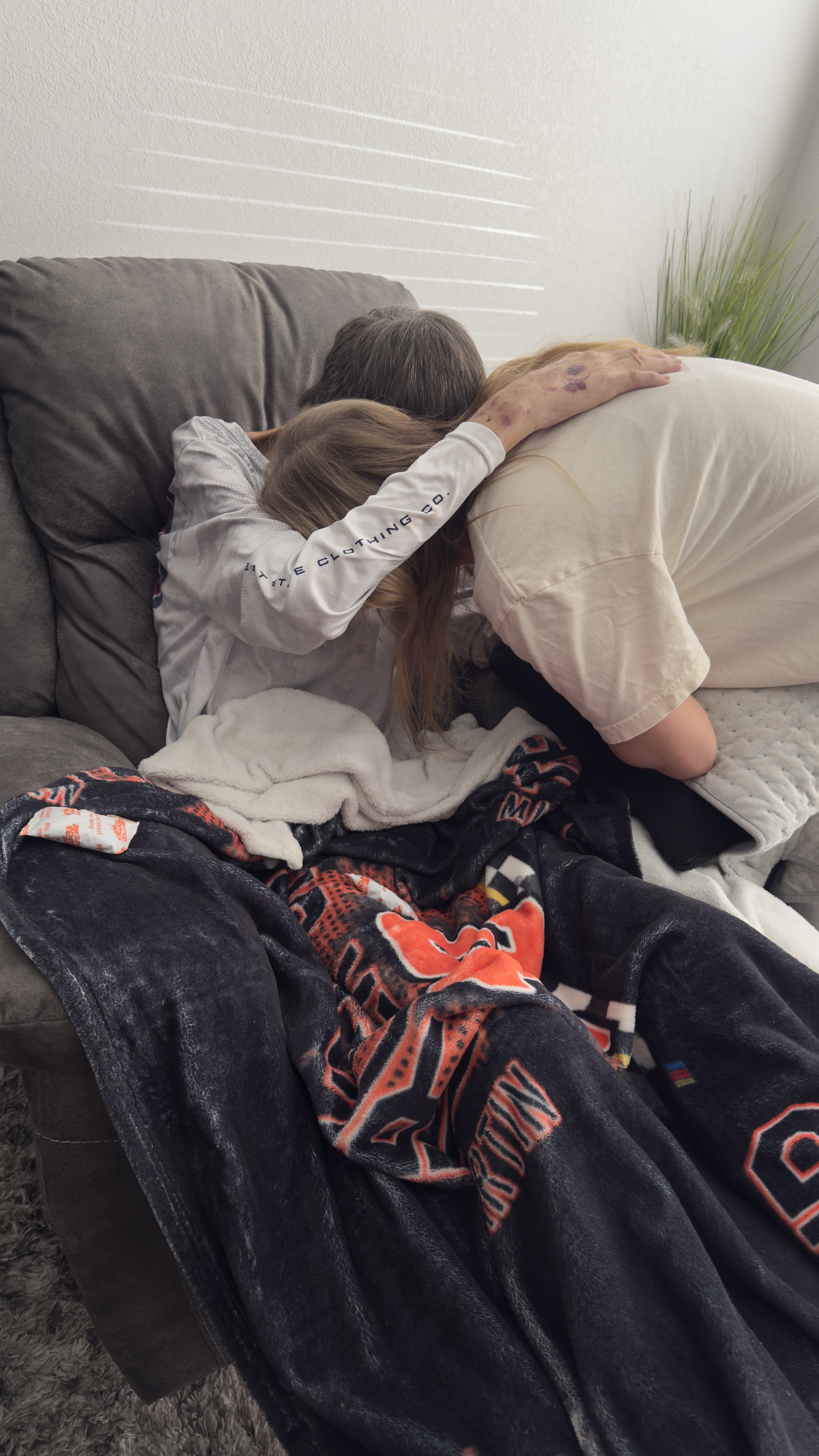 A heartfelt embrace with a close family friend
